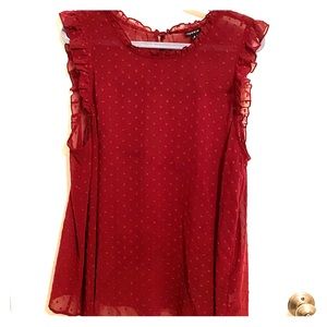 Maroon Torrid Swiss Dot Shirt